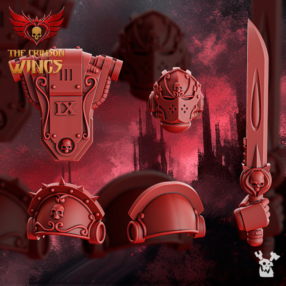 Crimson Knights Bits Set, resin conversion bits, 28mm heroic scale unpainted resin