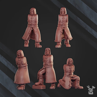 Frostborn Division Command Squad, Imperial Army proxy miniature, 28mm heroic scale unpainted resin, view 2