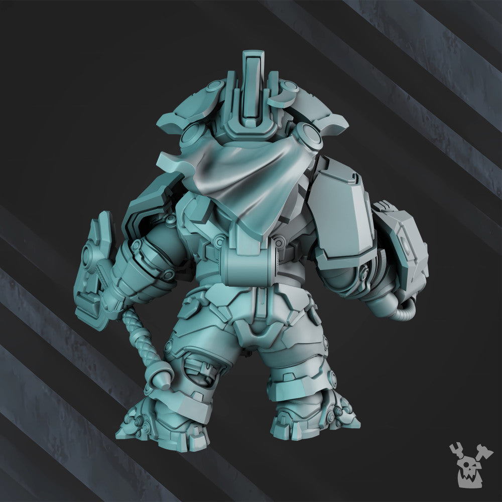 Space Dwarf Fundin The Oreater, proxy miniature, character, 28mm heroic scale unpainted resin, view 2