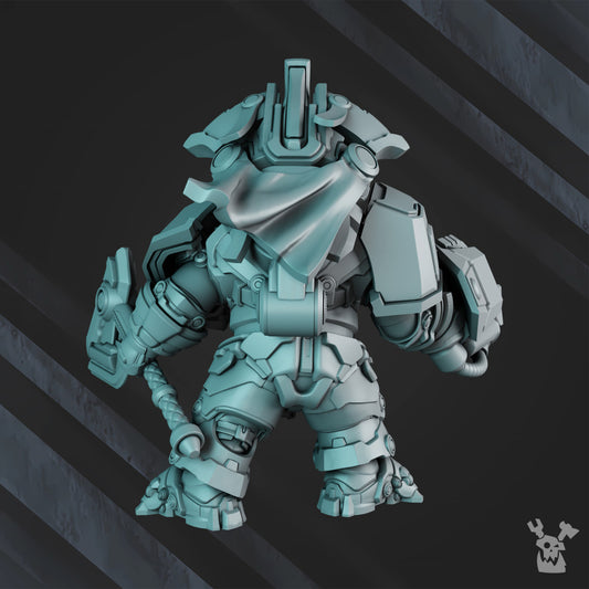 Space Dwarf Fundin The Oreater, proxy miniature, character, 28mm heroic scale unpainted resin, view 2