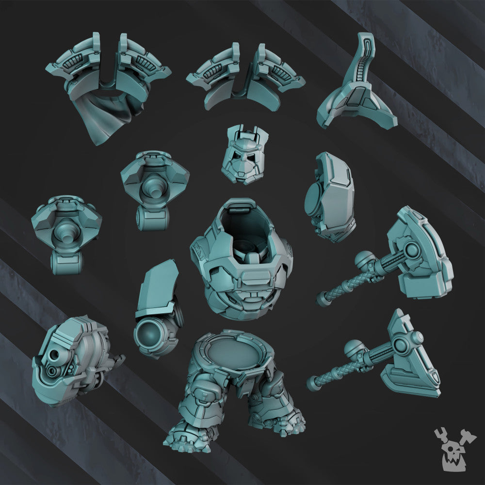 Space Dwarf Fundin The Oreater, proxy miniature, character, 28mm heroic scale unpainted resin, view 3