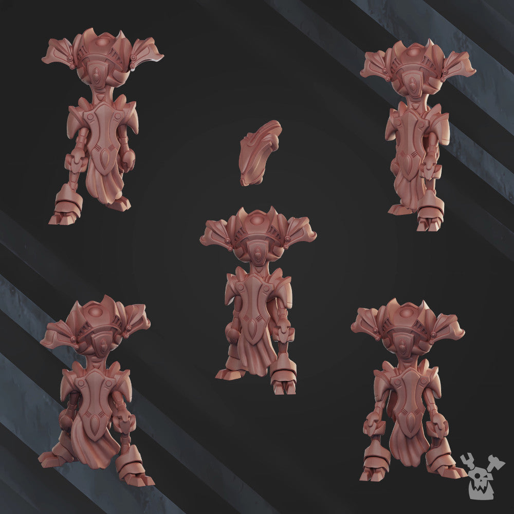 Eldar Fusor Defenders Team, proxy miniature, squad, 28mm heroic scale unpainted resin, view 3