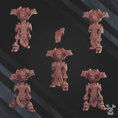Eldar Fusor Defenders Team, proxy miniature, squad, 28mm heroic scale unpainted resin, view 3