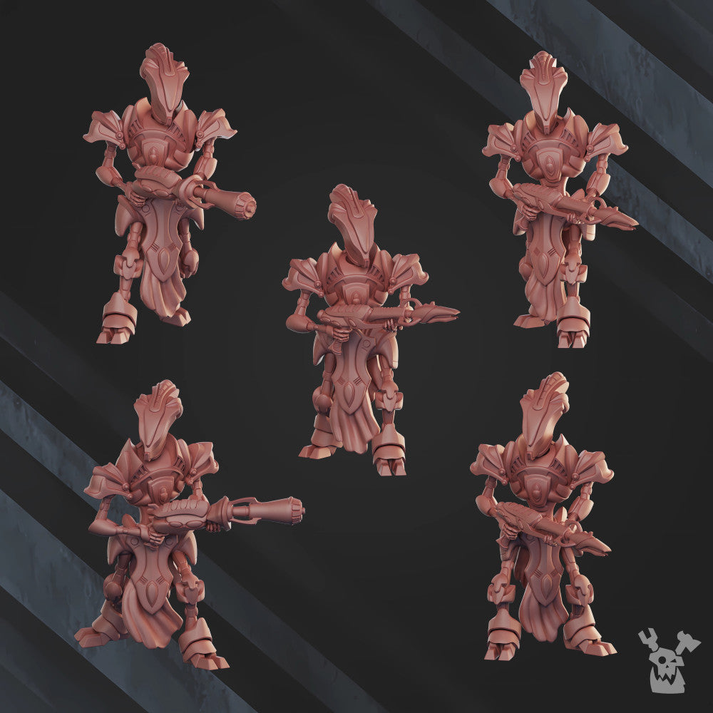 Eldar Fusor Defenders Team, proxy miniature, squad, 28mm heroic scale unpainted resin