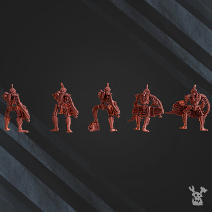 Necro Guardians, proxy miniature, 28mm heroic scale unpainted resin, view 2