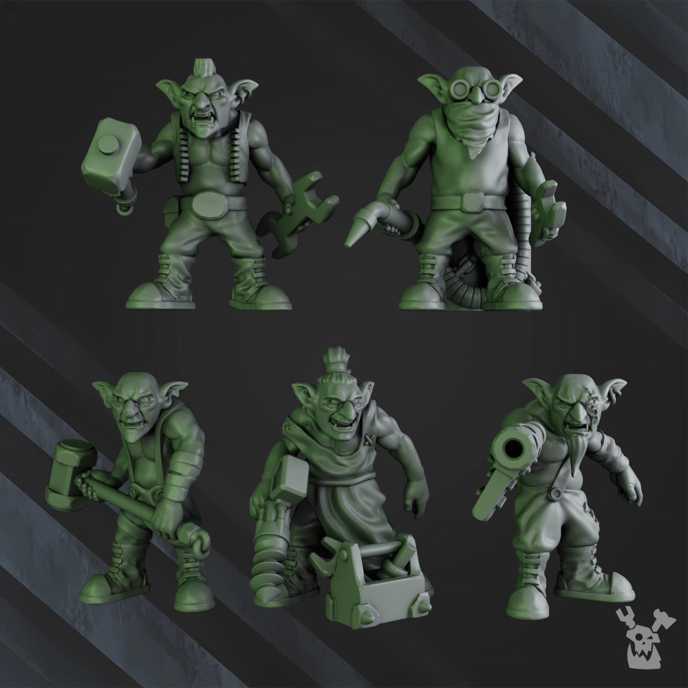 Orks Gobbo Squad, proxy miniature, 28mm heroic scale unpainted resin, view 7