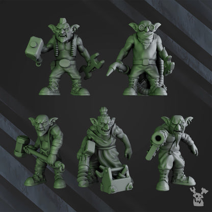 Orks Gobbo Squad, proxy miniature, 28mm heroic scale unpainted resin, view 7