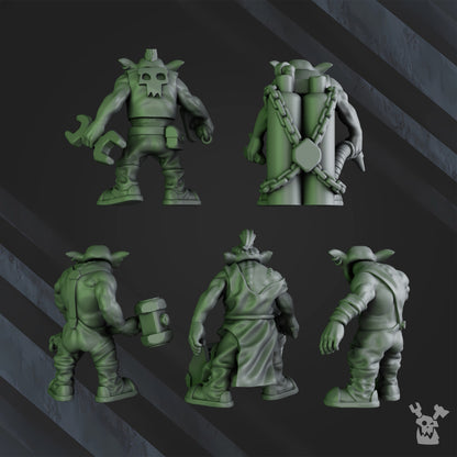 Orks Gobbo Squad, proxy miniature, 28mm heroic scale unpainted resin, view 9