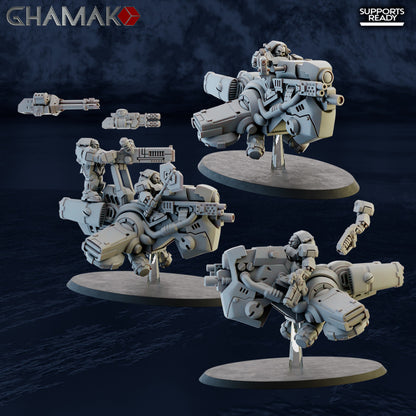 Space Dwarf Gold Hunters (3 Units), proxy miniature, squad, 28mm heroic scale unpainted resin