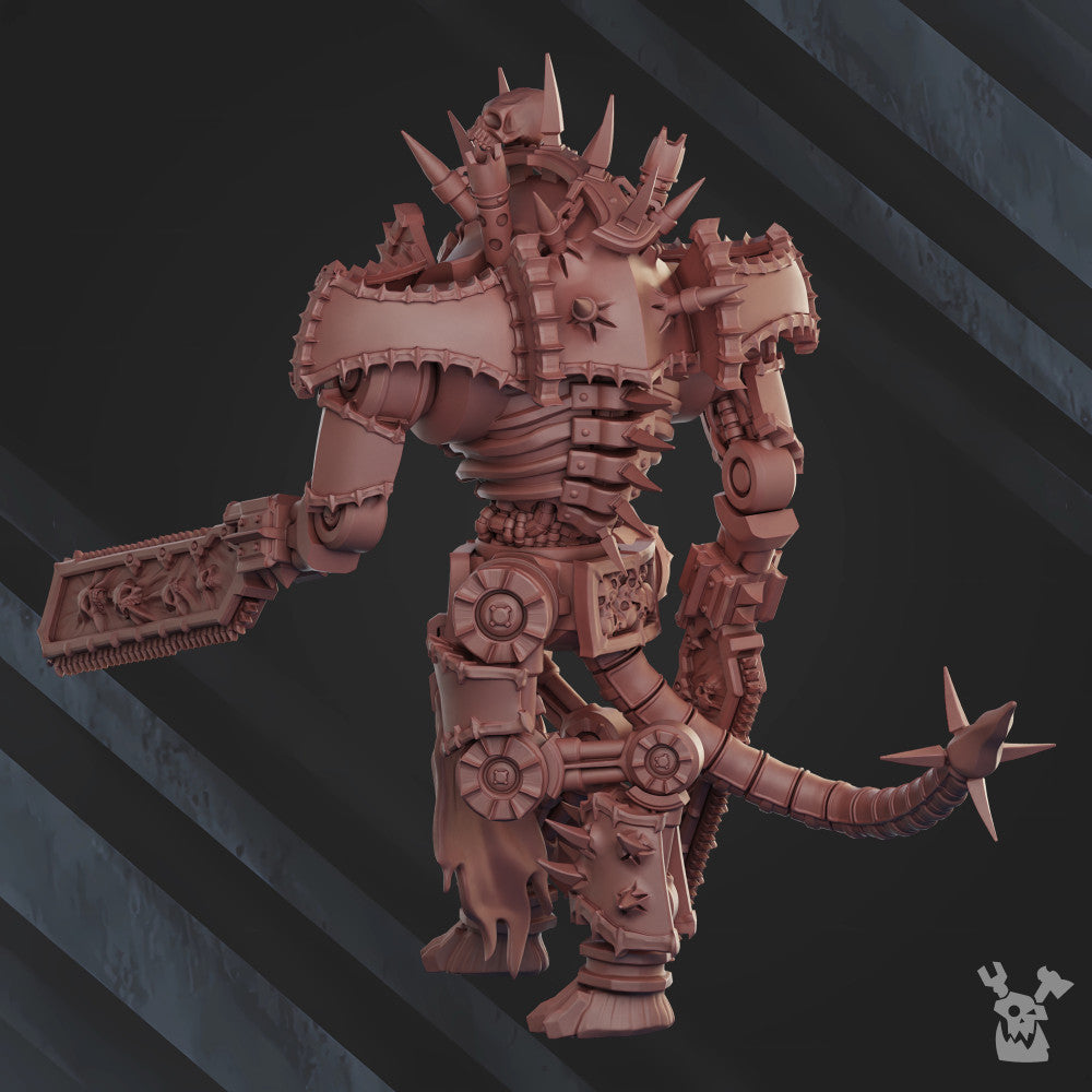 Bloodthirsty Knights Gore Harvester, proxy miniature, 28mm heroic scale unpainted resin, view 5
