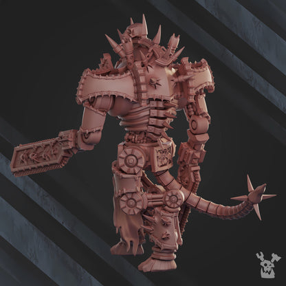 Bloodthirsty Knights Gore Harvester, proxy miniature, 28mm heroic scale unpainted resin, view 5