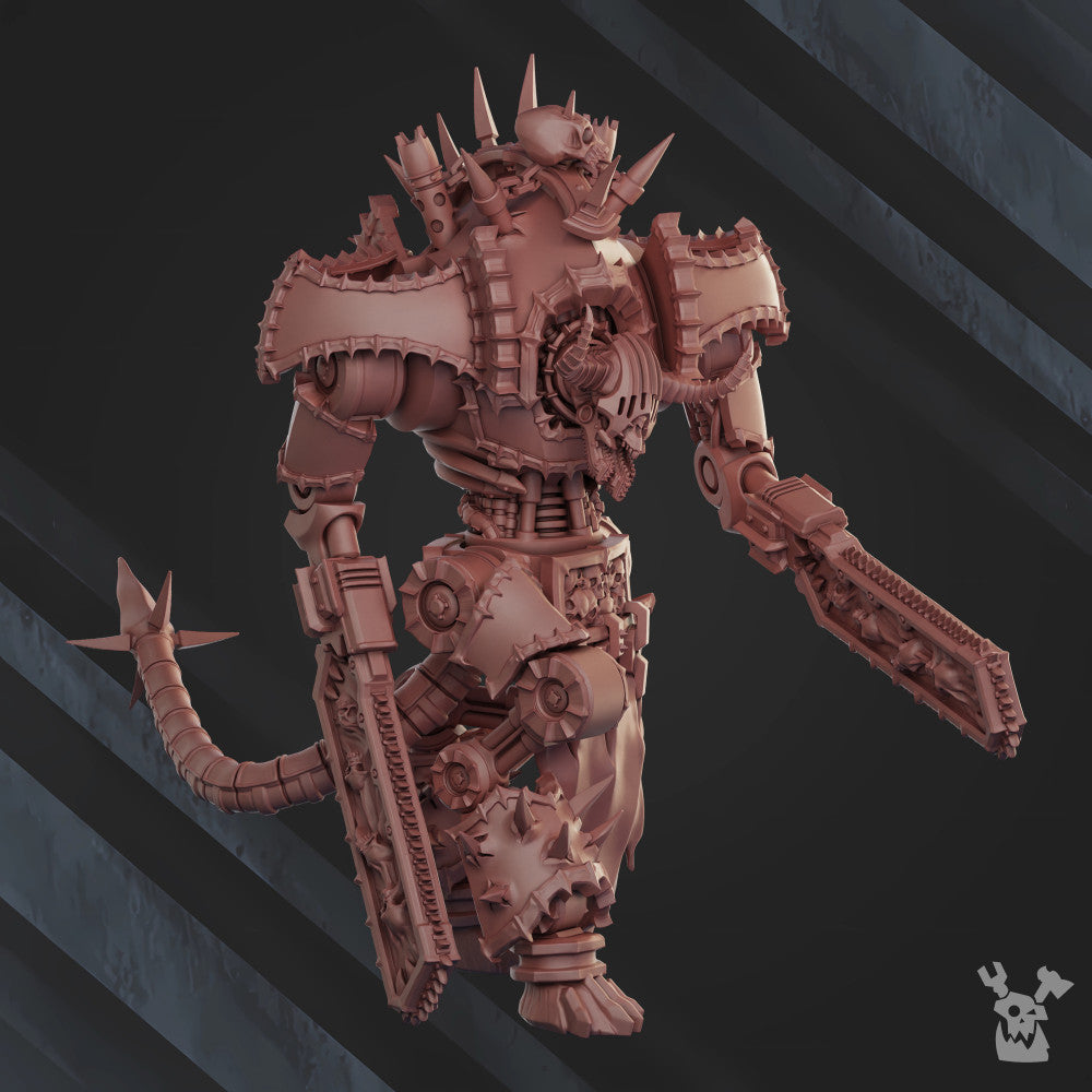 Bloodthirsty Knights Gore Harvester, proxy miniature, 28mm heroic scale unpainted resin, view 4
