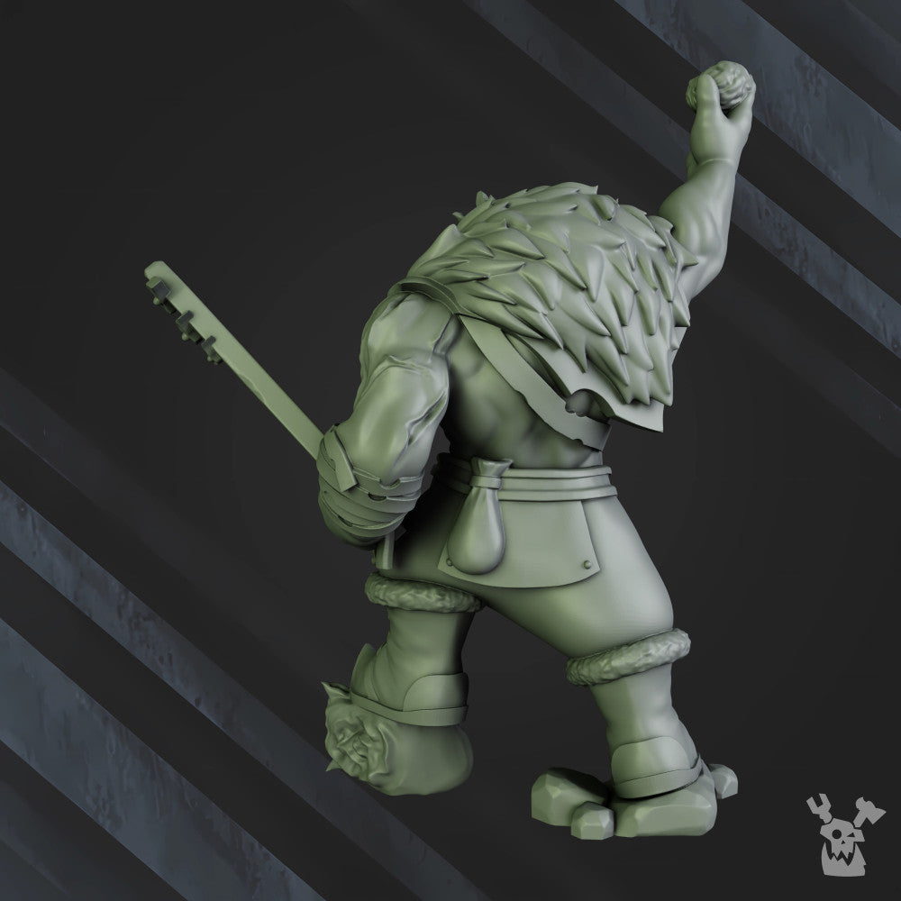 Orks Heala Khan Kork, proxy miniature, 28mm heroic scale unpainted resin, view 2