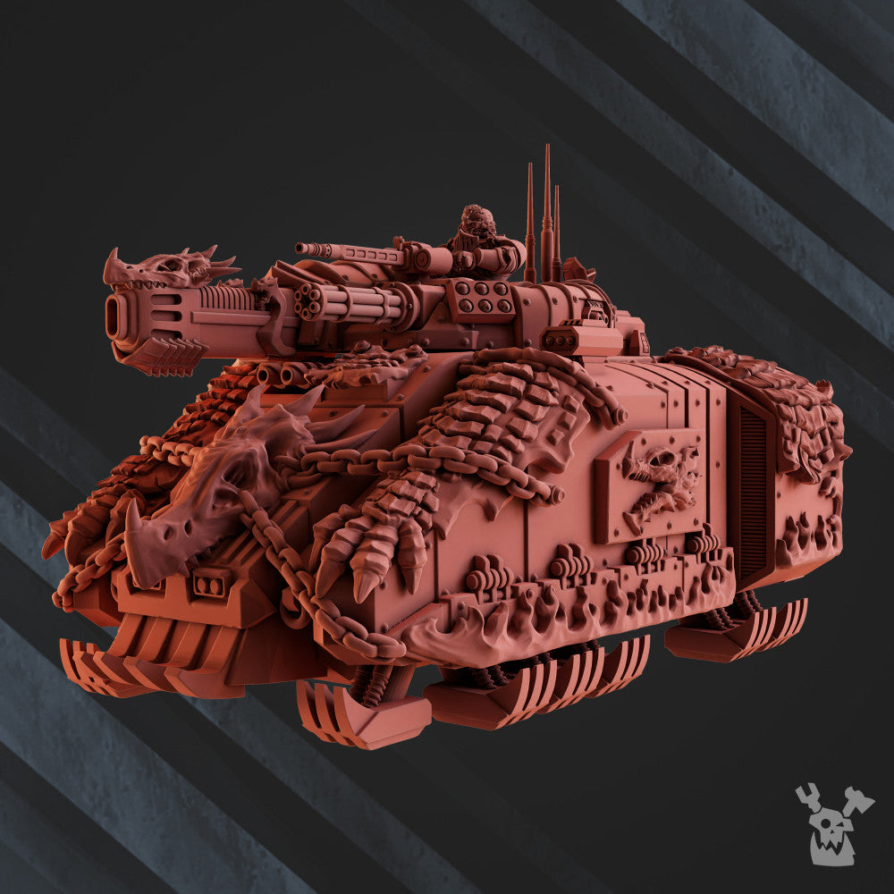 Flame Knights Heavy Hover Tank, proxy miniature, 28mm heroic scale unpainted resin, view 6