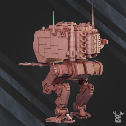 Frostborn Division Heavy Stomper Mech Polar Bear Pb180, Imperial Army proxy miniature, walker, 28mm heroic scale, view 2