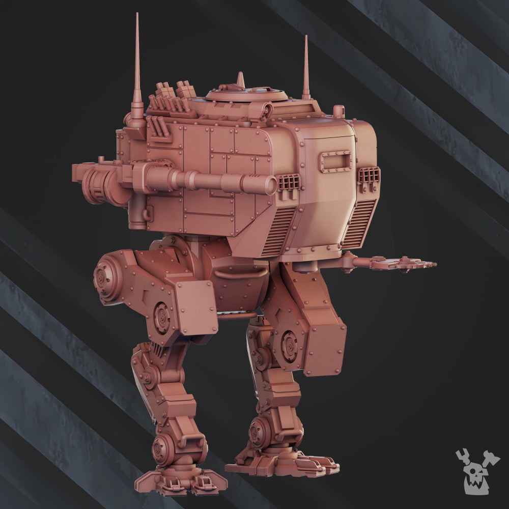 Frostborn Division Heavy Stomper Mech Polar Bear Pb180, Imperial Army proxy miniature, walker, 28mm heroic scale unpainted re
