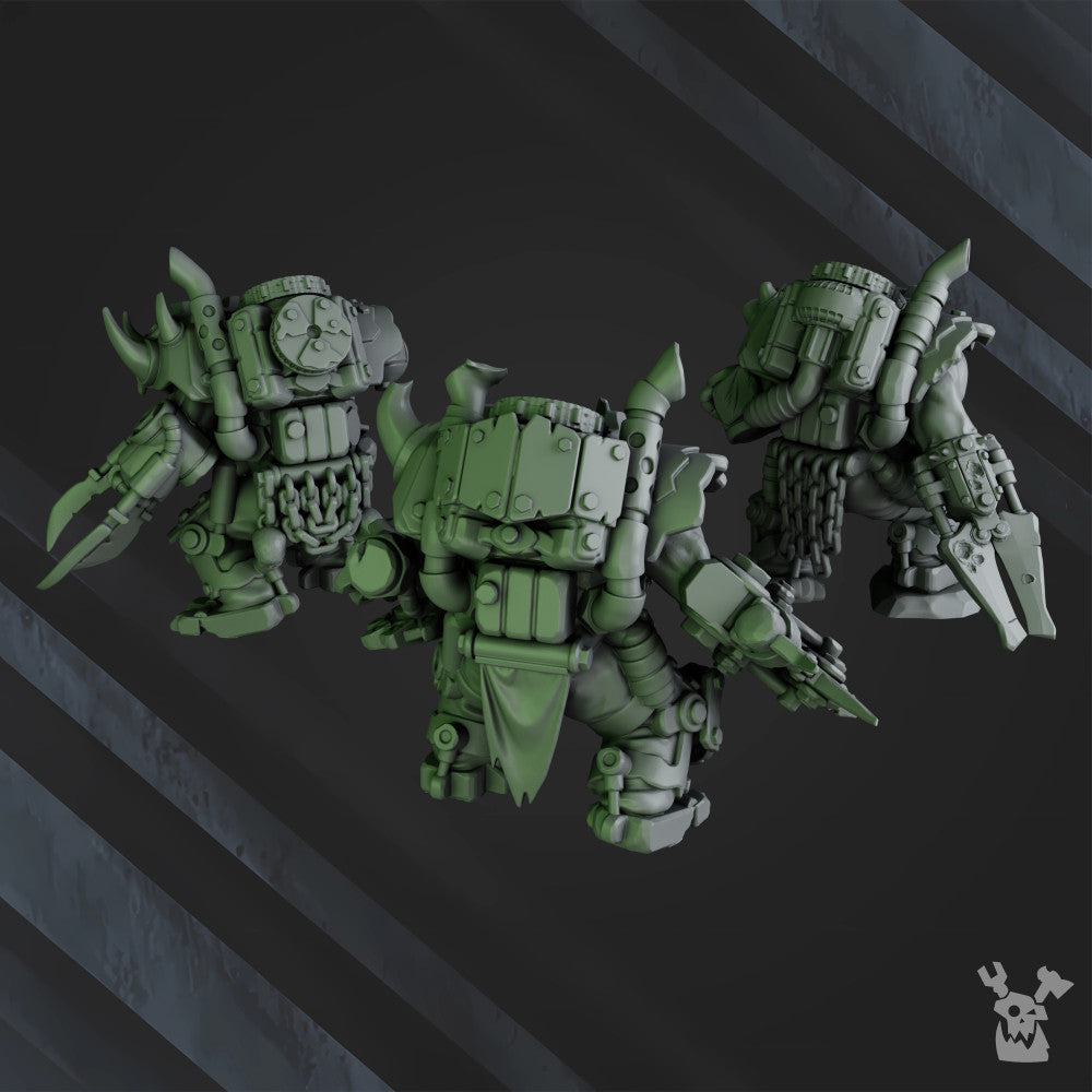 Orks Heavy Strikerz Posse, proxy miniature, vehicle, 28mm heroic scale unpainted resin, view 3