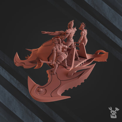 Dark Eldar Heavy Turbo Bike, proxy miniature, vehicle, 28mm heroic scale unpainted resin, view 4
