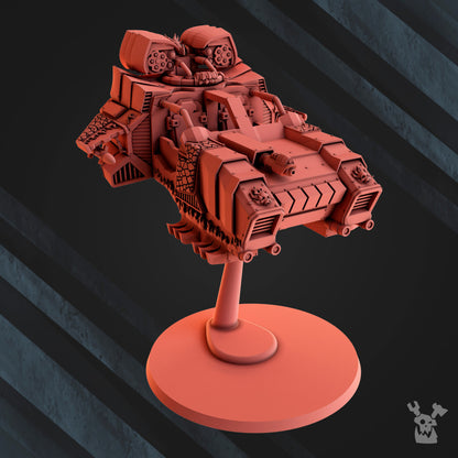 Flame Knights Hover Attack Speeder, proxy miniature, vehicle, 28mm heroic scale unpainted resin, view 7