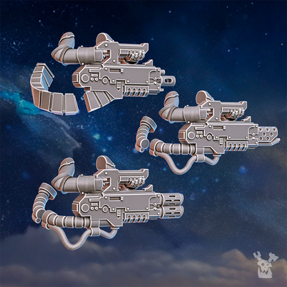 Battle Sisters Heavy Weapons Set, resin conversion bits, 28mm heroic scale unpainted resin, view 2
