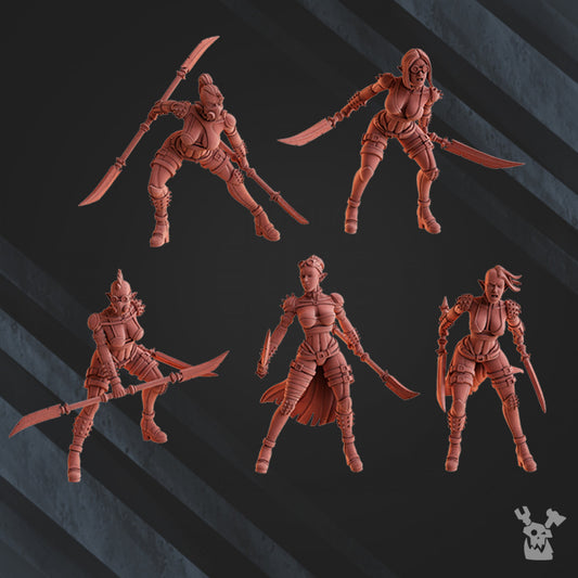 Dark Eldar Jet Biker Raiders, proxy miniature, 28mm heroic scale unpainted resin