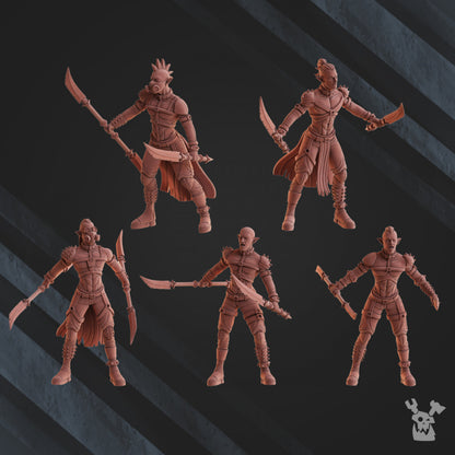 Dark Eldar Jet Biker Raiders, proxy miniature, 28mm heroic scale unpainted resin, view 2