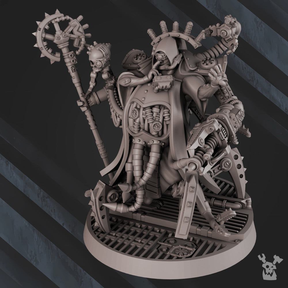 Machine Cult Kardinal, Tech Priests proxy miniature, 28mm heroic scale unpainted resin, view 4