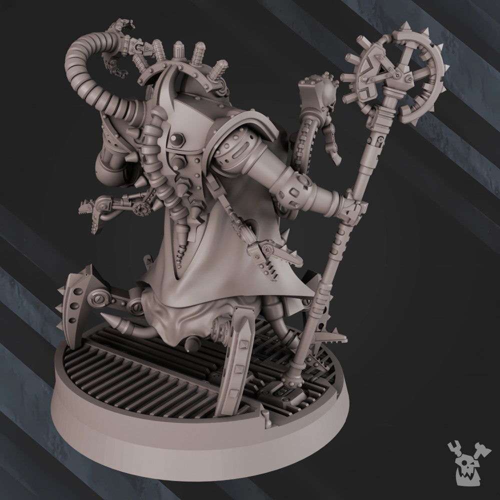 Machine Cult Kardinal, Tech Priests proxy miniature, 28mm heroic scale unpainted resin, view 6