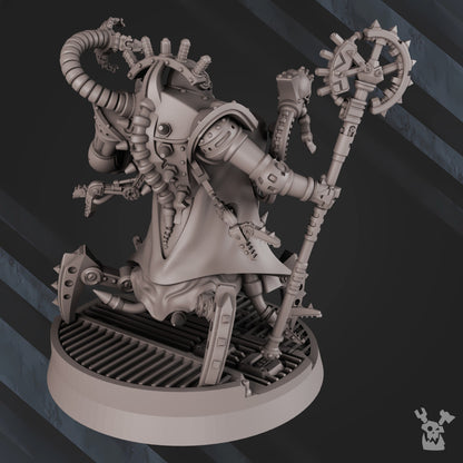 Machine Cult Kardinal, Tech Priests proxy miniature, 28mm heroic scale unpainted resin, view 6