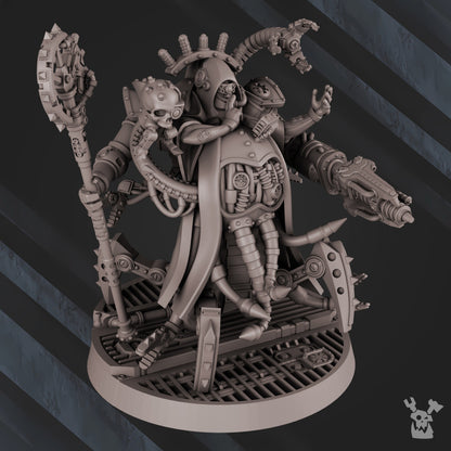 Machine Cult Kardinal, Tech Priests proxy miniature, 28mm heroic scale unpainted resin, view 3