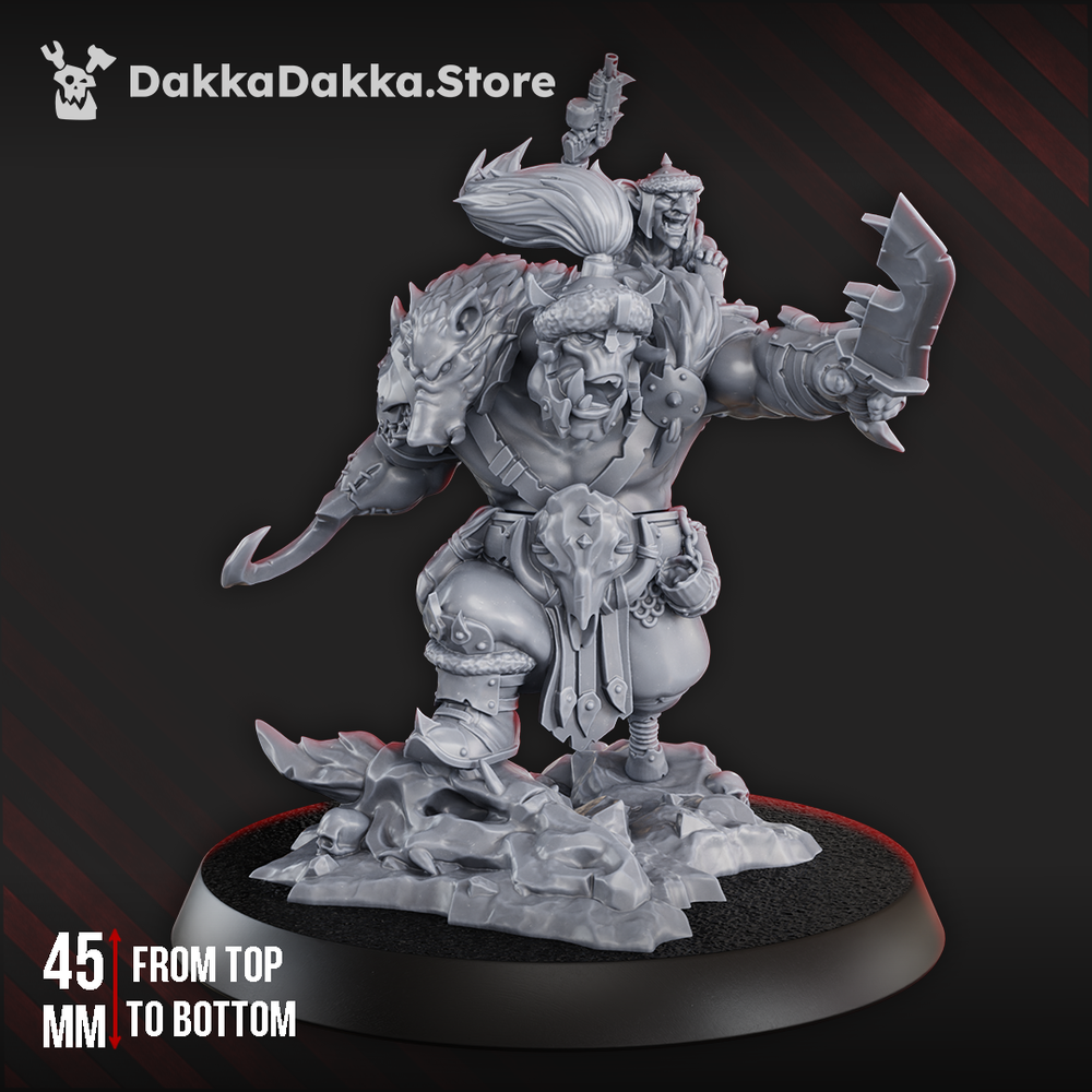 Orks Khan De Golda Tooth, proxy miniature, 28mm heroic scale unpainted resin