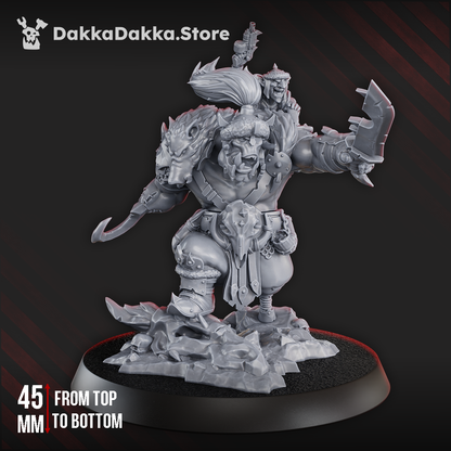 Orks Khan De Golda Tooth, proxy miniature, 28mm heroic scale unpainted resin