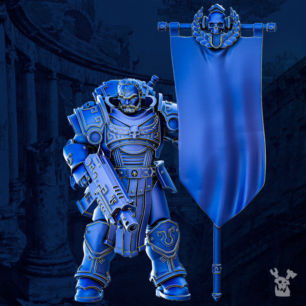 Ultra Knights Bannerman, proxy miniature, character, 28mm heroic scale unpainted resin