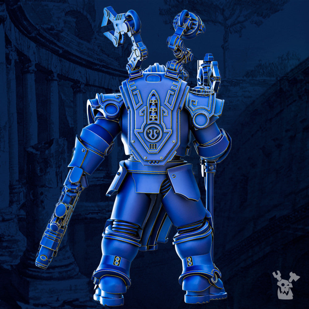 Ultra Knights Mechanic, proxy miniature, 28mm heroic scale unpainted resin, view 3