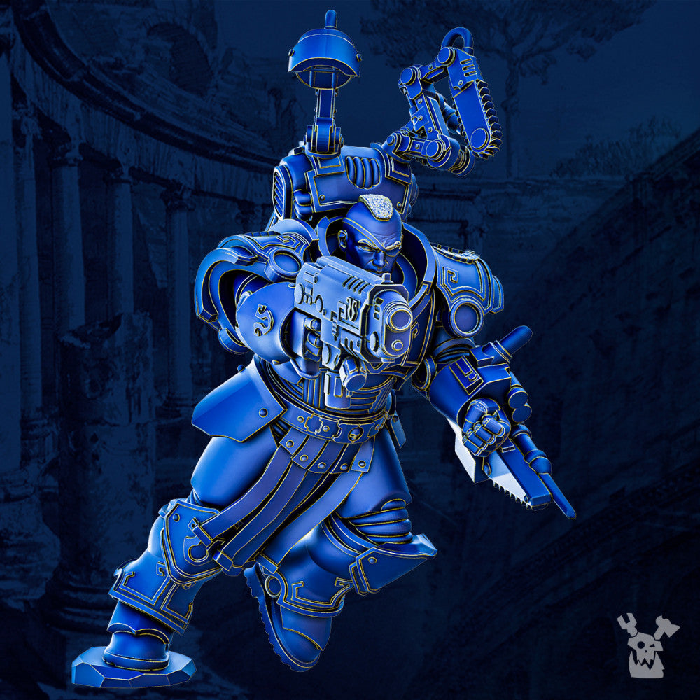 Ultra Knights Medic, proxy miniature, character, 28mm heroic scale unpainted resin, view 3