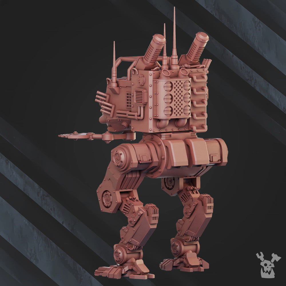 Frostborn Division Light Stomper Mech Arctic Fox Af170, Imperial Army proxy miniature, walker, 28mm heroic scale, view 2