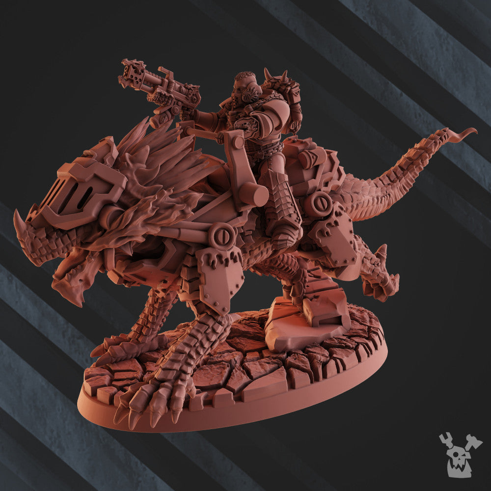 Flame Knights Riders Of Warriors Order (4 Units), proxy miniature, squad, 28mm heroic scale unpainted resin, view 3