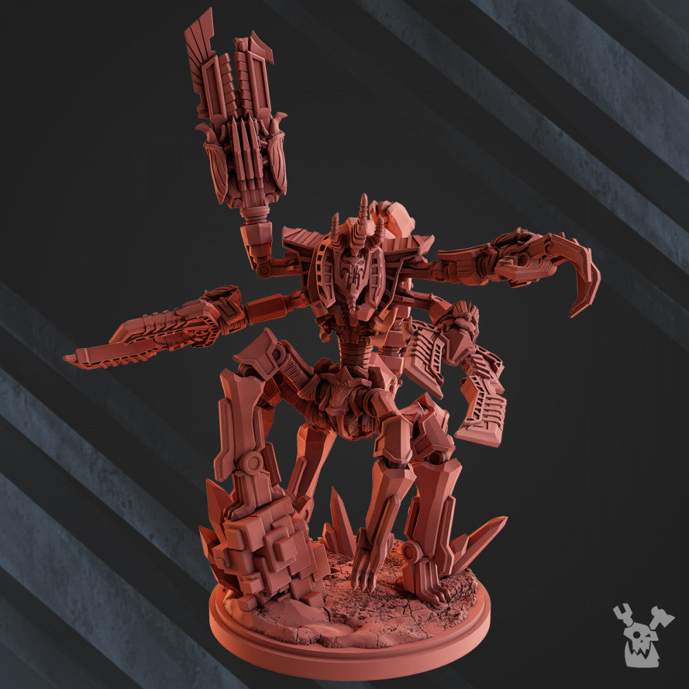 Necro Quadro Scorpion Lord, proxy miniature, character, 28mm heroic scale unpainted resin, view 5