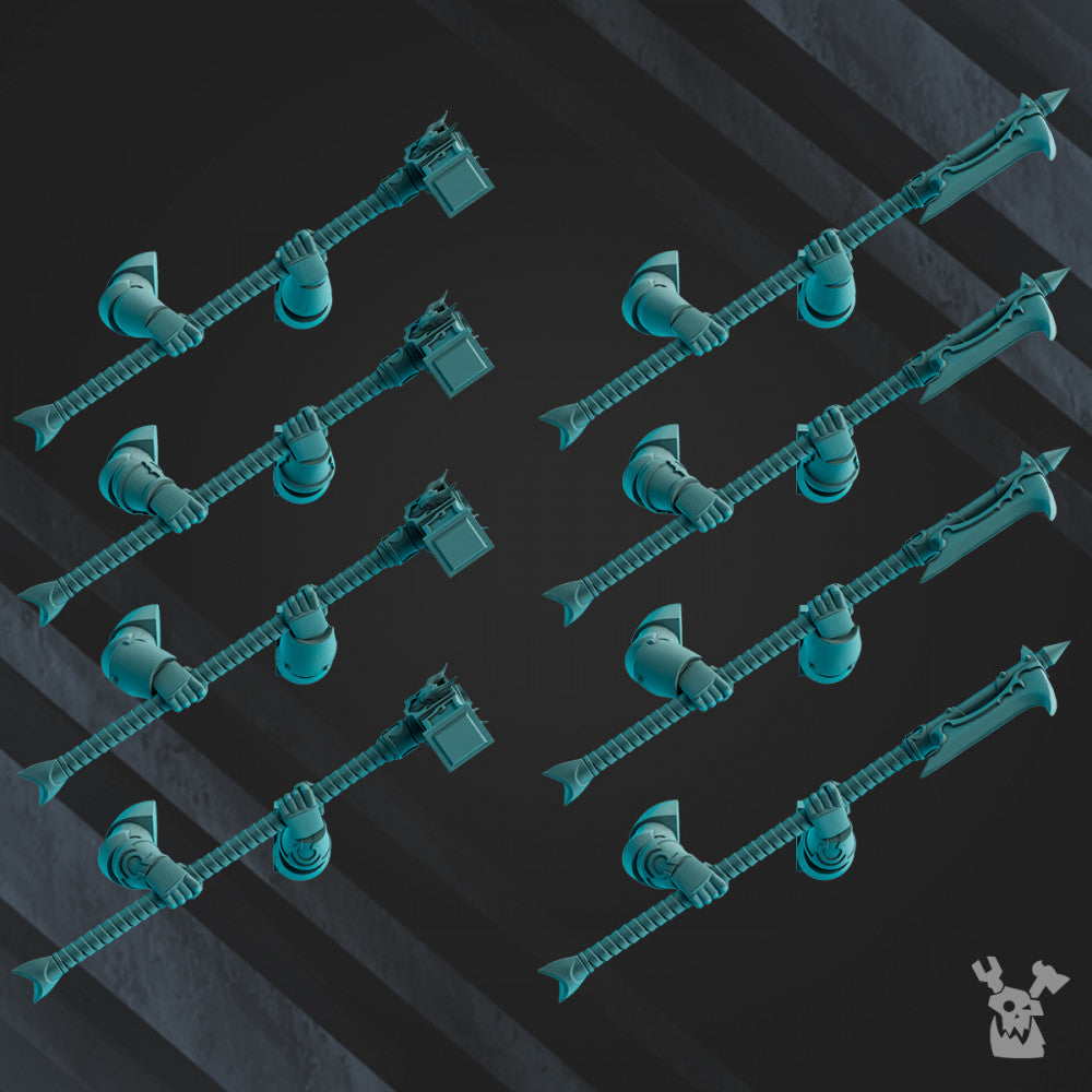 Space Knights Battle Brothers Melee Weapons Set, resin conversion bits, 28mm heroic scale unpainted, view 2