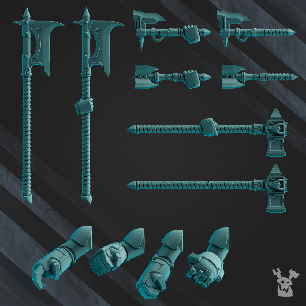 Space Knights Battle Brothers Melee Weapons Set, resin conversion bits, 28mm heroic scale unpainted resin