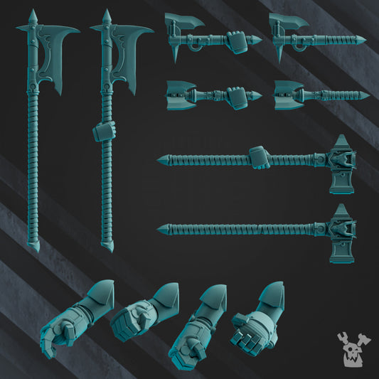 Space Knights Battle Brothers Melee Weapons Set, resin conversion bits, 28mm heroic scale unpainted resin