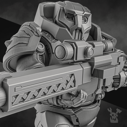 Space Dwarf Nibelung Warrior V2, proxy miniature, infantry, 28mm heroic scale unpainted resin, view 7