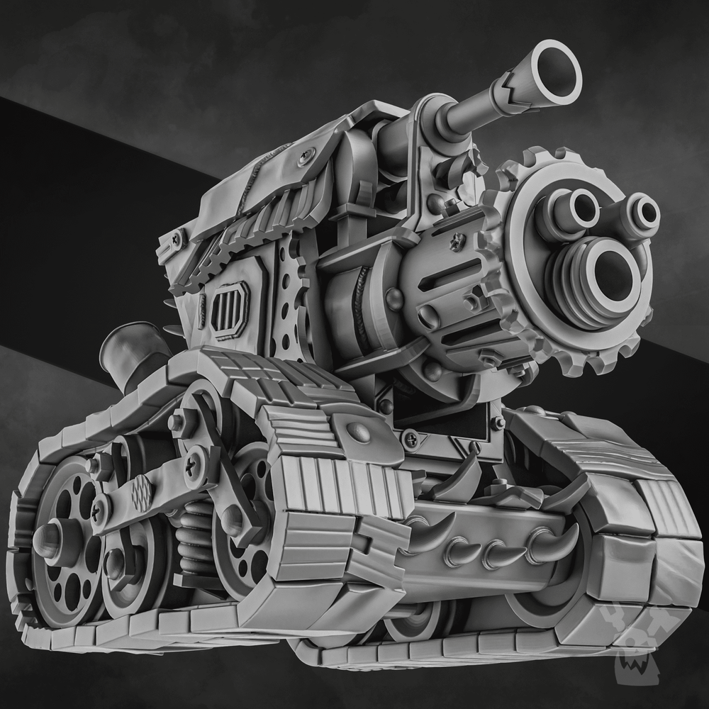 Orks Gobbo Wagon, proxy miniature, 28mm heroic scale unpainted resin, view 2