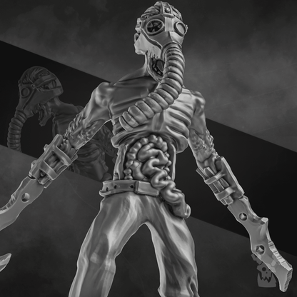Plague Knights Zombie Slaughterer, proxy miniature, 28mm heroic scale unpainted resin, view 6