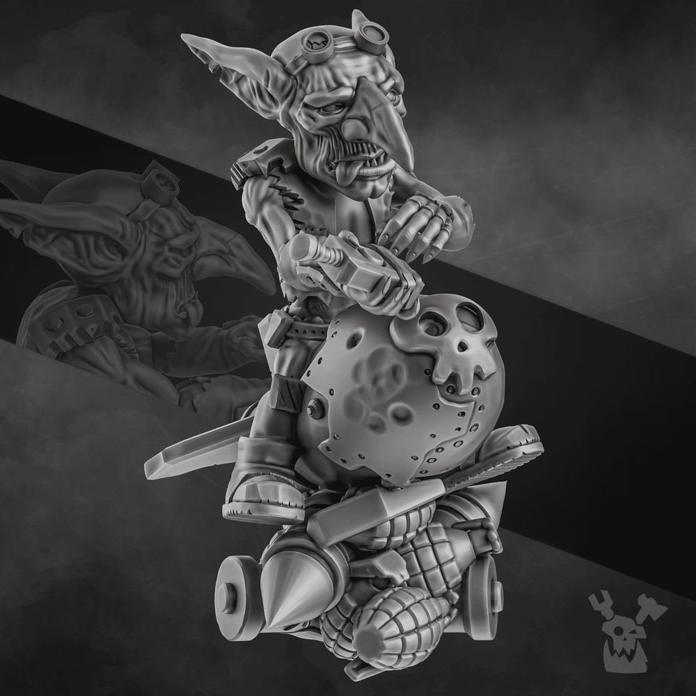 Orks Bomb Goblin, proxy miniature, 28mm heroic scale unpainted resin, view 7