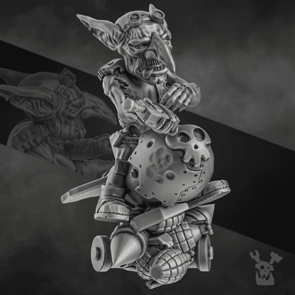 Orks Bomb Goblin, proxy miniature, 28mm heroic scale unpainted resin, view 7