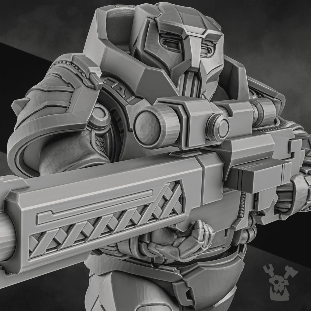 Space Dwarf Nibelung Warrior, proxy miniature, infantry, 28mm heroic scale unpainted resin, view 7