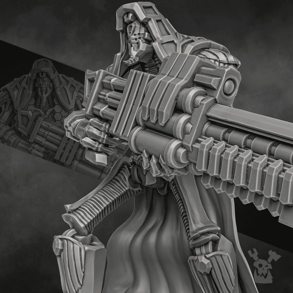 Necro Sniper Squad, proxy miniature, 28mm heroic scale unpainted resin, view 7