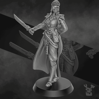 Imperial Army Female Commissar, 28mm heroic scale unpainted resin, view 7