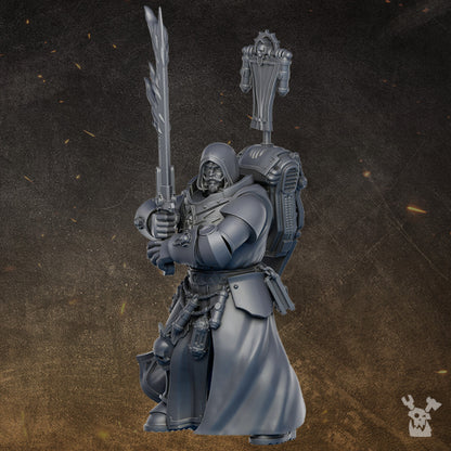 Hooded Knights Merlin Psy Mage, proxy miniature, character, 28mm heroic scale unpainted resin, view 4